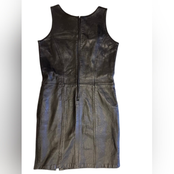 Apart Impressions 100% LEATHER Dress Vintage Sleeveless Black Size 8 EUC - Picture 6 of 10